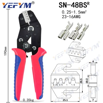 SN-48BS SN-2549 užspaudimo replės tab 2.8 4.8 6.3 mm XH2.54 SM2.54 gnybtų dėžutę Automobilio jungtis viela elektriko įrankių rinkinys