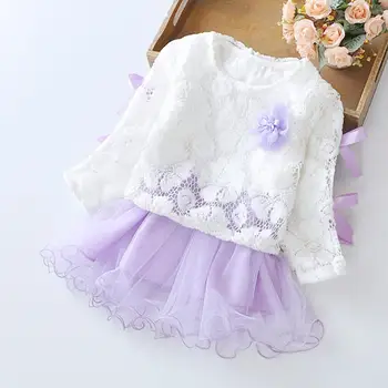 TELOTUNY Rudenį Kūdikiams, Kūdikių, Vaikų, Merginų Grupė Nėrinių Princess Tutu Suknelė Drabužių Komplektus no23