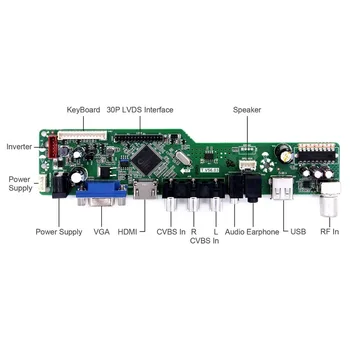 Valdiklio plokštės Rinkinys LTN150XB-L01 LTN150XB-L03 TV+HDMI+VGA+AV+USB LCD LED ekrano Vairuotojo Lenta