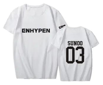 Vasaros stiliaus kpop ENHYPEN DEBIUTAS RODO:DIENĄ, VIENA valstybė pavadinimas spausdinti marškinėliai unisex o kaklo trumpomis rankovėmis t-shirt