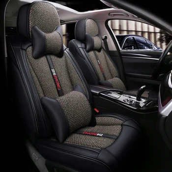 Visiška PU Oda automobilių sėdynės padengti linų pluošto auto sėdynės apima Mazda2 premacy mazda5 8 gaz gazelle 