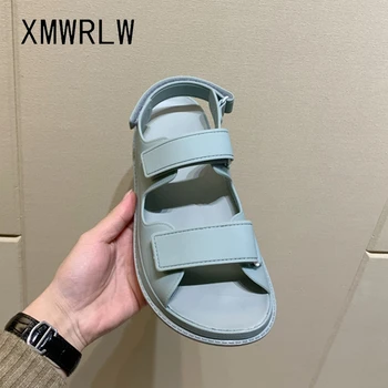 XMWRLW vientisos Spalvos Moterims Vasaros Sandalai Atsitiktinis Kablio Kilpa Ponios Paplūdimio Bateliai 2020 M. Vasarą Moterys Butas Sandalai Non-Slip Batų Sandalas