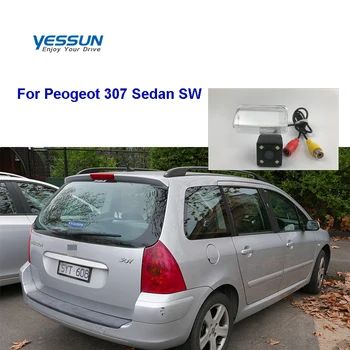 Yessun HD CCD Naktinio Matymo Automobilių Galinio vaizdo Atvirkštinio Atsarginės Kameros Vandeniui Už Peogeot 307 SW Sedanas