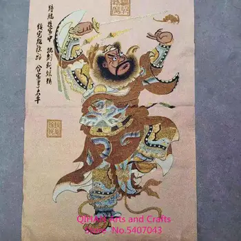 Zhong kui egzorcizmo paveikslas kabo kaip tanka budistų statula tangka siuvinėjimo mašina išsiuvinėti aukso šilko brokatas tapyba iš naujo