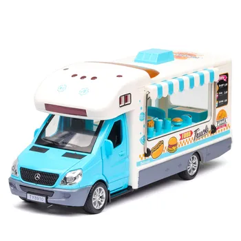1:32 Modeliavimas Pramogų Maisto Sunkvežimis Valgomasis Automobilių Žaisti Namas Su Balso Transliacijos Lydinio Vaikų Žaislas Automobilio Modelio Apdailos Dovana