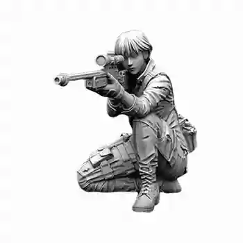 1/35 50mm Nesurinkti Derva Modelis Rinkiniai Savarankiškai surinkti Moterų Snaiperis Dervos Kareivis Baltos spalvos Modelis Žaislas Dervos Kareivis Modelis Žaislas A-116
