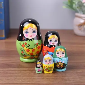 1 Set Lizdus Lėlės Spalva Dažytos Rusijos Matryoshka Lėlės Rankų Darbo Amatų Dažytos Lizdus, Žaislai, Namų Puošybai Ornamentu Dovanos