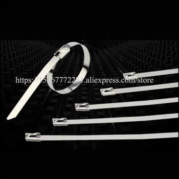 100VNT kabeliui 304 savaiminio fiksavimo nerūdijančio plieno kaklaraištis juostos 10*250 kabelis metalo įterpti kaklaraištis juostos plastiko Jūrų transporto Valtis kaklaraištis