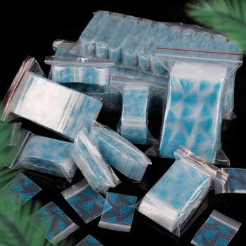 100vnt Multi-dydis, Mėlyna Geometrijos Plastikinis Užtrauktukas Bag Maišeliai Mini Zip-lock Plastikinės Pakuotės Ziplock Tabletes, Pakavimo Maišeliai