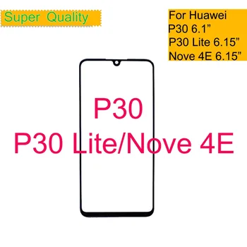 10vnt/daug Huawei 30 ELE-L09 ELE-29 30 Lite Nova 4E Jutiklinis Ekranas Touch Panel Jutiklis skaitmeninis keitiklis Priekinis Stiklas, Išorinis LCD Objektyvas