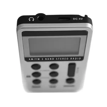 1pc Nešiojamų DC 5V Mini Pocket Dvi Juostos Radijas FM/AM Skaitmeninis Imtuvas Su Ausines USB Laidas