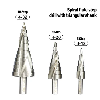 1pcs 4-12 4-32mm 4-32mm Pagoda Gręžimo Šešiakampis Varžtas Grąžtas HSS elektrinių Įrankių Spiralės Išdrožomis Metalo, Plieno Žingsnis Grąžtas Įrankių Rinkinys