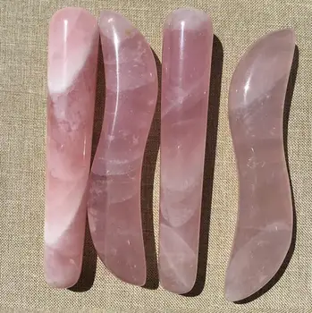 1PCS Natūralus rožių kvarco kristalo masažo lazdelė atsipalaiduoti lazdelė acupoint point stick reiki gydymo akmuo kūno chakra veido masažas
