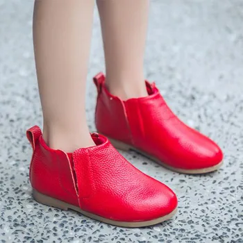 2018 Nauja vaikų batų mada vaikų natūralios odos batai mažai vieno batai, mergaitės ir berniukai, plius aksomo karvė raumenų batai