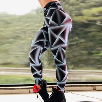 2019 Naujas 3D Moterų Antblauzdžiai Mados Grotelės Spausdinimo Legging Seksualus Silm Legins Aukštos Ruožas Juosmeniu Kelnių Kelnės