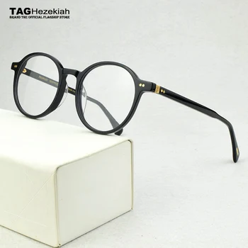 2020 Klasikinis OV Markės Dizaino Akinių Rėmeliai Vyrų Acetatas Retro Recepto, apvalūs Akiniai Moterų Optinis Trumparegystė akinių rėmeliai