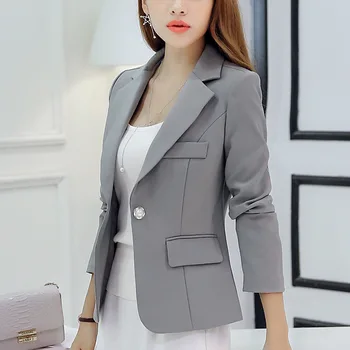 2020 m. Rudenį Naujų Moterų korėjos Kostiumas Ponios Slim Mados Mažas Švarkas Moteriška ilgomis rankovėmis Office Lady Mados Moterų Striukė S-xxl
