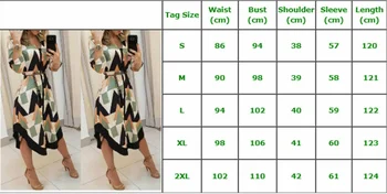 2020 Moterų Rudenį Shirt Dress Lady Banga Print Long Sleeve V-kaklo Atsitiktinis Palaidų Atostogų Midi Suknelė Plius Dydis
