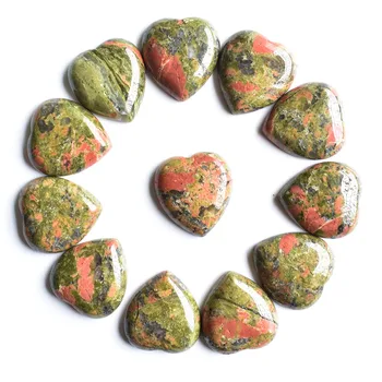 2020 naują geros kokybės, natūralus gėlių žalia akmens širdies formos kabina cabochon karoliukai papuošalai priėmimo 25mm didmeninė 12pcs/aikštelė nemokama