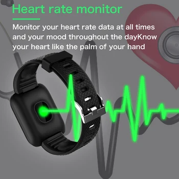 2020New Smart laikrodžiai Kraujo spaudimas, Širdies ritmo matuoklis informaciją, Priminti Sporto Vandeniui žiūrėti Vyrai ar moterys Smart žiūrėti 116plus