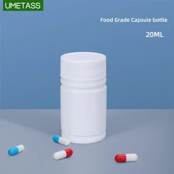 20PCS iš 20ML Tuščias Nešiojamų Tirštėti Plastikinių Butelių Kapsulė Atveju su Baltu Užsukamu Pill Tabletės Turėtojas Talpykla