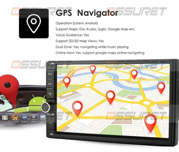 2G+16G 2 din Automobilio Radijo 2.5 D GPS Android Multimedia Player Universali 7