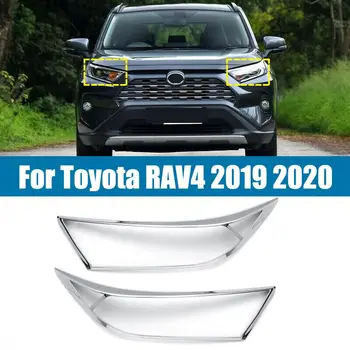 2vnt Priekinis Žibintas Lempos Dangtelio Apdaila priekinis žibintas Antakių Juostelėmis Automobilių Stilius Toyota RAV4 2019 2020