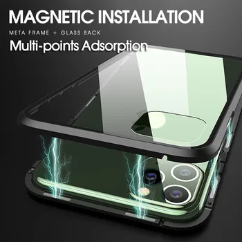 360 viso Kūno Magnetinis Atveju iphone, 11 pro max priekinė atgal grūdintas stiklas atvejais iphone11 pro max 2019 telefono dangtelį aphon