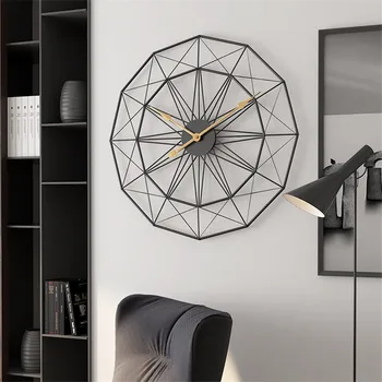 50cm Pramonės Stilius Derliaus Geležies Modernaus Dizaino Sieninis Laikrodis Geometrinis Kabinti Žiūrėti Didelės Biuro Kambarį Namo Apdaila