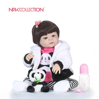 56CM NPK boneca atgimsta silikono completa Visą Vinilo Silikono Reborn Baby Lėlės, Žaislai Tikroviška Vaikui Gimtadienio, Kalėdų Dovana, vonios žaislas