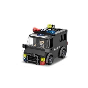 6512 Suderinama su Policijos stotis SWAT Hotel De Police lėlės Karinės Serijos 3D Modelio blokai miestas Berniukas Žaislas pomėgius