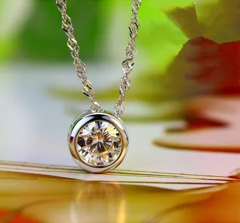 925 sterlingas sidabro mados turas blizga kristalų ponios'pendant kaklo papuošalai moterims, trumpos grandinės gimtadienio dovana ne išnyks
