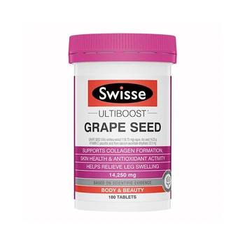 Australija Swisse Vynuogių Sėklų 14250mg 180 Tablečių Paramos Kolageno Susidarymą Antioksidantas Vitaminas C Odos Sveikatą, Sumažinti Patinimą,