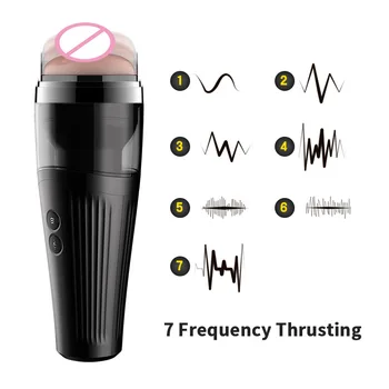 Automatinis teleskopinis siurbimo orlaivių taurės įkrovimo vibracijos vyrų masturbacija prietaiso suaugusiųjų sekso žaislai