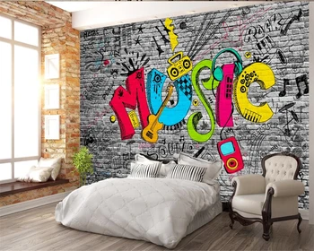 Beibehang Asmeninį 3D tapetai, dažytos plytų sienos grafiti sienos abstrakti tapyba tapetai kambarį 3d sienų freskomis