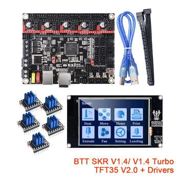 BIGTREETECH SKR V1.4 Turbo 32 Bitų 3D Spausdintuvas Valdybos SKR V1.4 5PC TMC2209 TMC2208 UART Ir TFT35 V2.0 Jutiklinį Ekraną Atnaujinti SKR V1.3