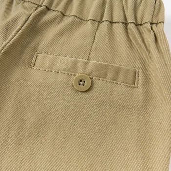 DK16243 dave bella rudenį 4Y-11Y vaikų berniukų mados kietas mygtuką kišenės kelnės vaikams boutique atsitiktinis pilno ilgio kelnės