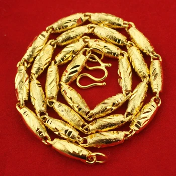 Geometrijos Karoliukai Grandinės Geltonos Aukso Užpildytas Kietas Klasikinis Mens Papuošalai Karoliai Star, Išraižytas