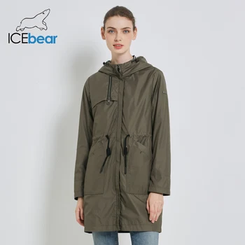 ICEbear 2019 m. Rudenį nauji moteriški švarkelis su gobtuvu moterų tranšėjos paltai laisvalaikio moteriški drabužiai laisvi ilgai drabužių GWF19023I