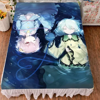 Japonijos Anime TouHou Project pobūdžio seksuali mergina Hakurei Reimu Kirisame Marisa lova pieno pluošto lakštai & flanelė antklodė 150x200cm