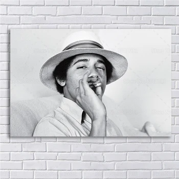 Jauni Baracko Obamos Plakato Derliaus Rūkymas Obama Drobės Tapybos Sienos Meno Apdaila už Kambarį