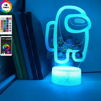 Karšto Draugų Žaidimą iš Mūsų, 3D Naktį Šviesos Darbalaukio Lempa Stalo Dekoro LED Jutiklis Šviesos Atmosferą, Naktiniai Nakties Lempos Kūdikių Dovanų Žaislas