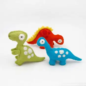 Karšto Ins Lovey Dinozaurų Šlapia Vata, Veltinys Gyvūnų Apdailos Lėlės Žaislas Vaikams Vaikų Rankų darbo Dinozaurų Žavesio Kūrinys Dovana 2020 m.