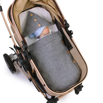 Kūdikių miegmaišiai, Vokai 0-6M Rudenį, Žiemą Storas Miego maišai Kūdikio vežimėlį Kietas Mezgimo Naujagimiams Suvystyti Wrap Kokoną
