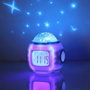 LED Skaitmeninis Laikrodis-Žadintuvas Atidėti Žvaigždžių Žvaigždė Žėrintis Žadintuvas Vaikams, Kūdikio Kambarys Kalendorius Termometras Nakties Šviesos Projektorius
