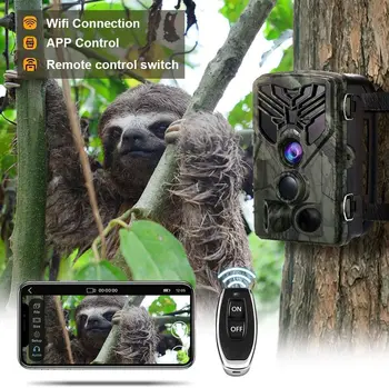 Live Rodyti Takas Kamera, Wifi APP Nuotolinio Valdymo Medžioklės Kameros 20MP 1080P Naktinio Matymo Wifi810 WildPhoto Spąstus Priežiūra
