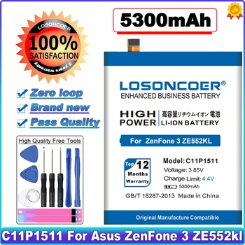 LOSONCOER 5300mAh C11P1511 Baterija Asus ZenFone 3 ZenFone3 ze552kl z012da z012dae Baterija