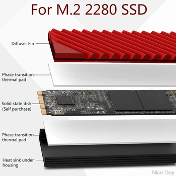 M2-3 M. 2280 2 SSD Kietąjį Diską, Aliumininiai Šilumos Kriaukle su Šiluminę Pagalvėlę KOMPIUTERIO Kompiuterio Aušinimo Sistemos Priedai My19 20