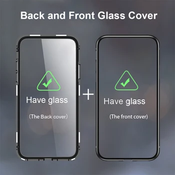 Magnetinio Adsorbcijos dvipusės Grūdintas Stiklas Case for Samsung Galaxy S20 Plius S20 Ultra A51 A71 Metalo Bamperio Dangtelis Telefonas Atvejų