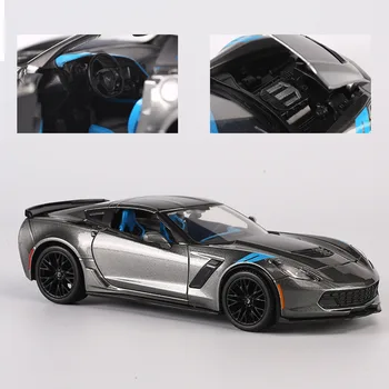 Maisto 1:24 2017 Corvette Grand Sport Lieti Lenktynių Kabrioletas lydinio automobilio modelis, modeliavimas, automobilių apdailos surinkimo dovana žaislas